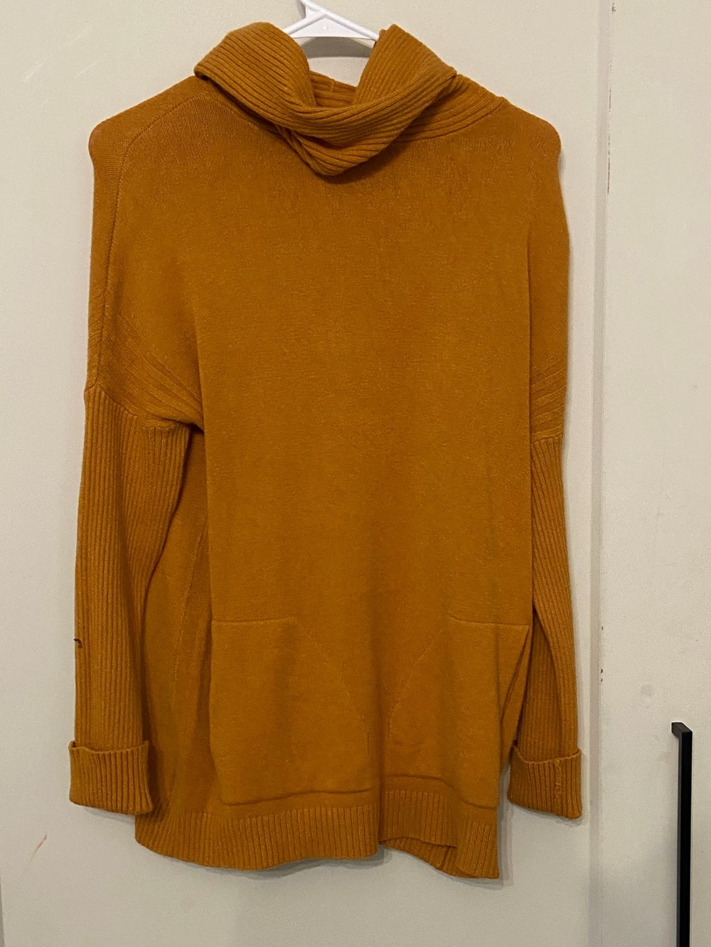 Cyrus Mustard Hooded Cowl Neck Sweater